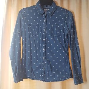 Polka dot button up shirt